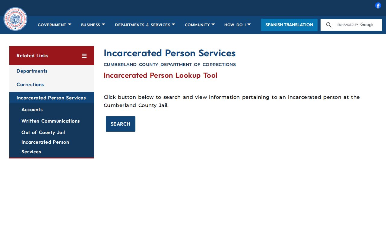 Vineland residents directory Cumberland County incarcerated person lookup