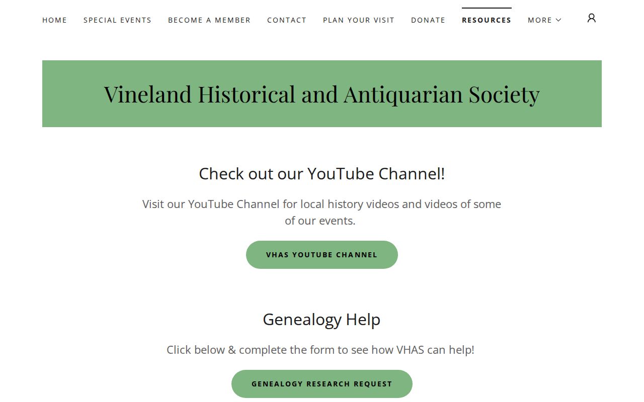 Vineland previous residents historical society house history and map resources